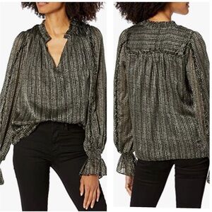 Ramy Brook Damen Charley Long Sleeve Blouse Black Large